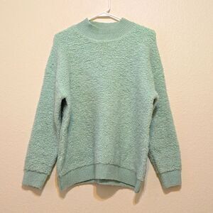 BOHEME FUZZY GREEN MINT PULLOVER SWEATER SIZE SMALL.